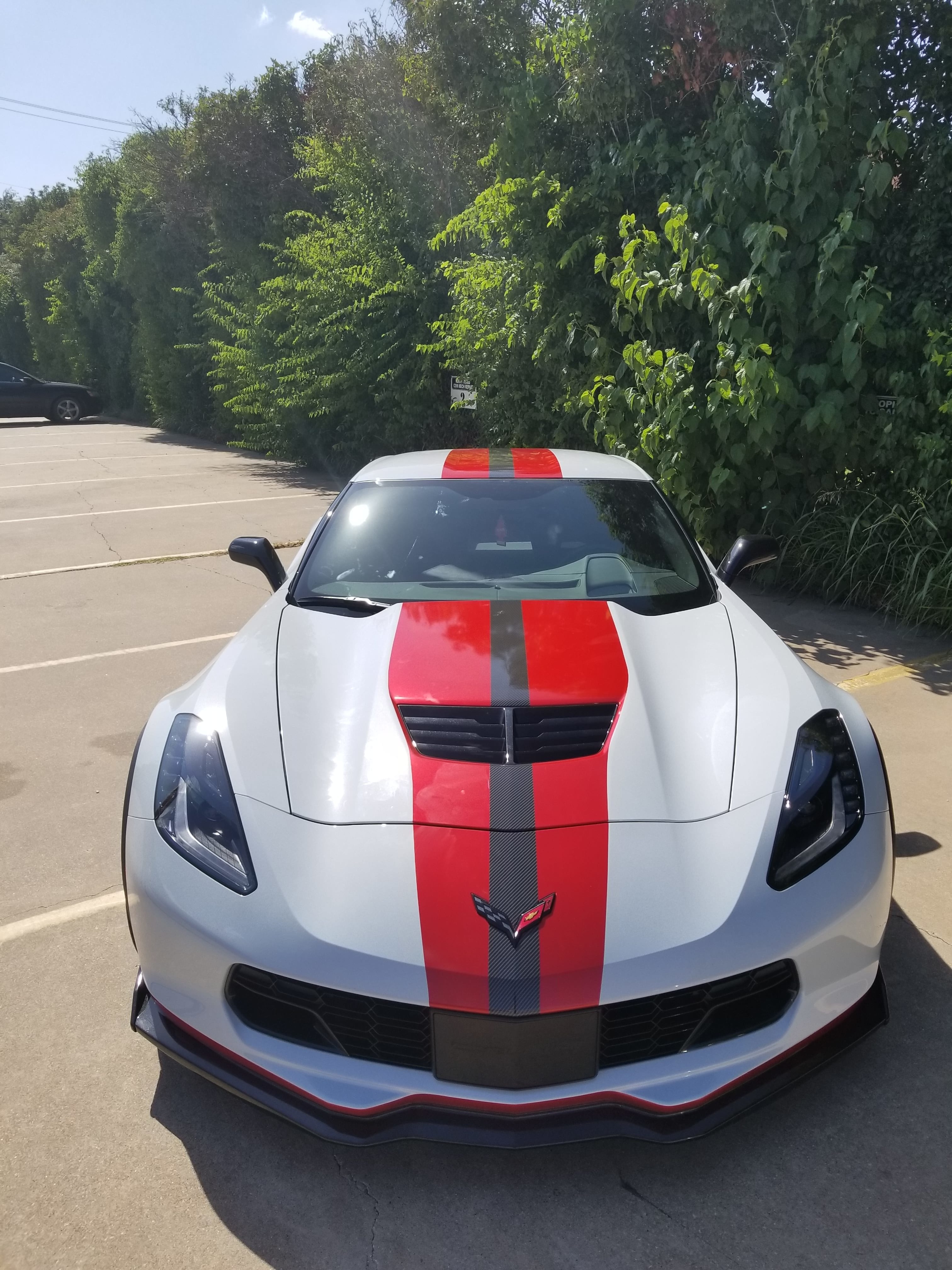 Red Racing Stripe on Corvette | Mobile Media Graphics