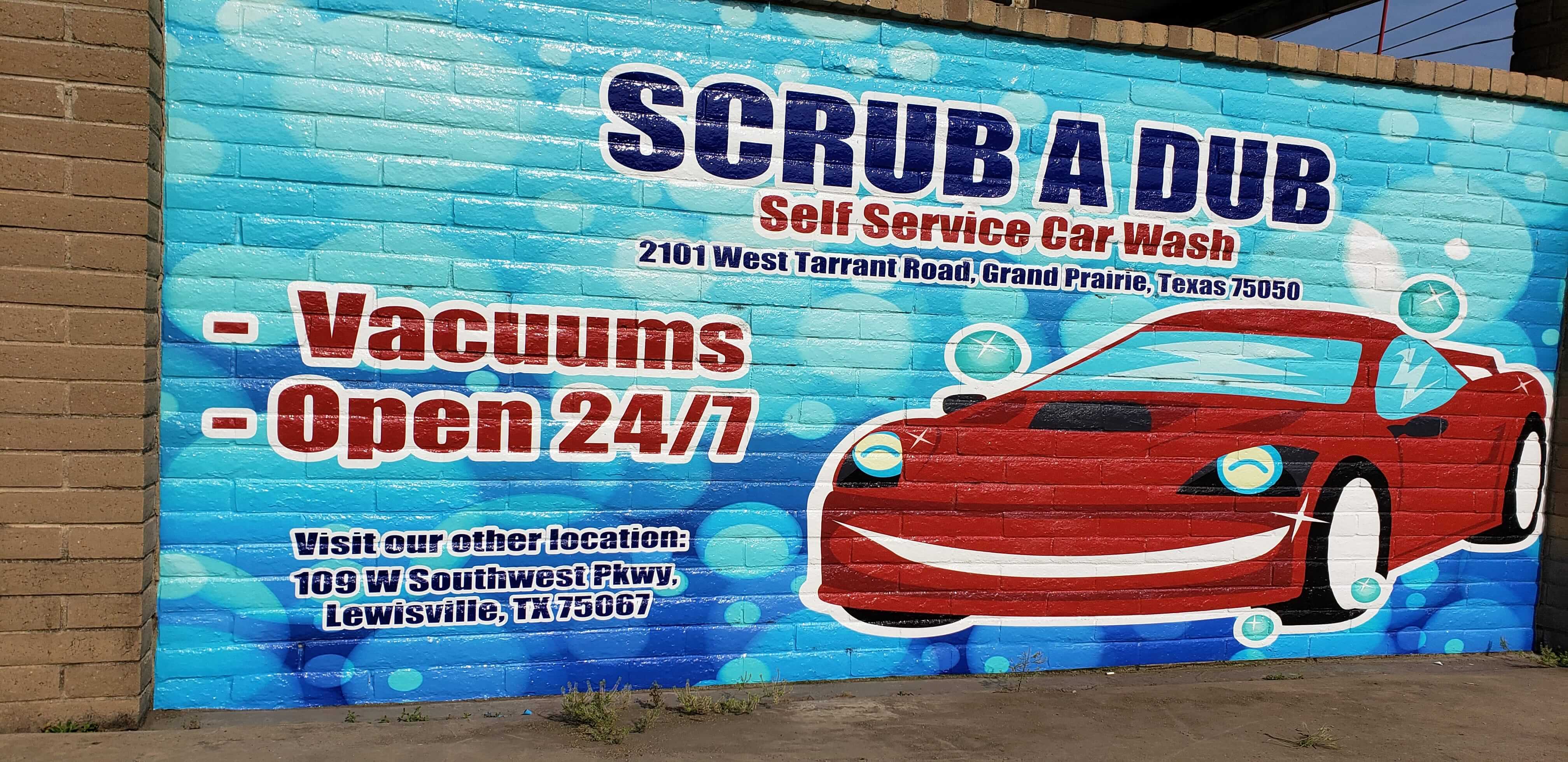 Scrub a Dub Car Wash Brick Wall Mobile Media Graphics