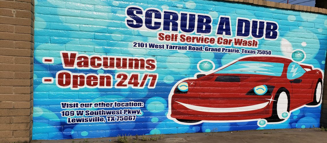 Scrub a Dub Car Wash Brick Wall Mobile Media Graphics