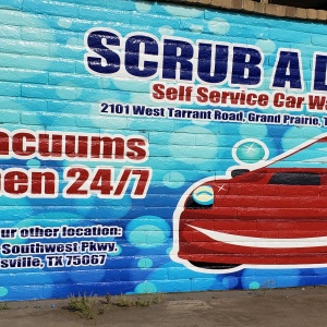 Scrub a Dub Car Wash Brick Wall